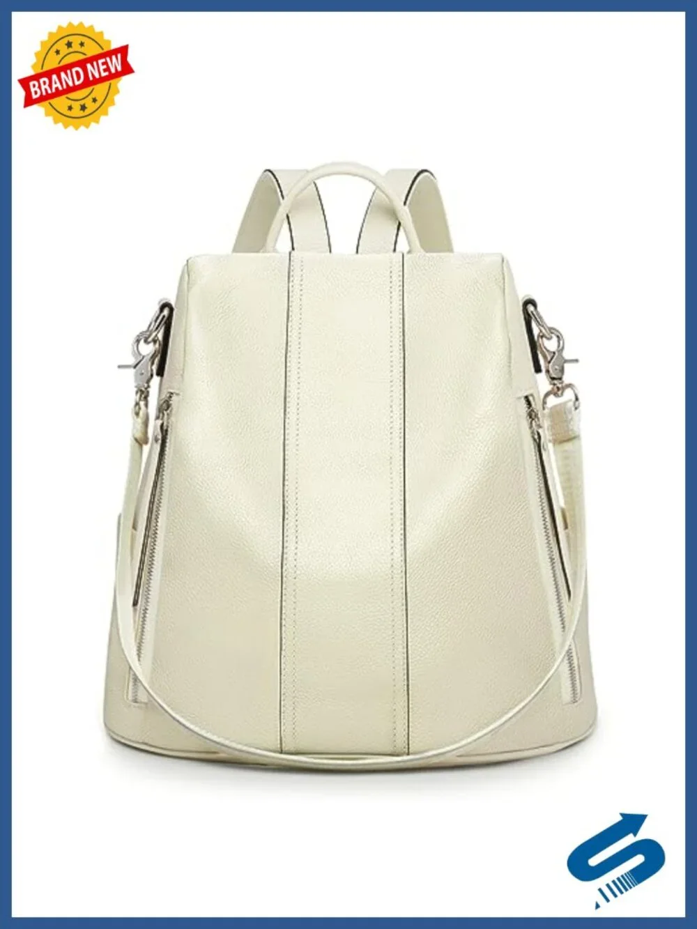 Genuine Leather Backpack Purse Women Antitheft Rucksack Medium Tablet
